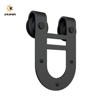 Kit de quincaillerie pour porte coulissante de grange Oksun, rail extérieur robuste, ensemble de roulettes pour armoire, glissière industrielle, double kit en fer