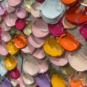 Cuadro Grande de Arte Contemporáneo: Pintura Abstracta de Pétalos Vibrantes en Lienzo para Decoración de Dormitorio y Sala de Estar, Estética Suave para el Hogar - Product Image 5