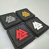 Brassard 3D en PVC avec Velcro, motif Valknut Vikings Rune Norvège Odin, pour le moral, transfrontalier