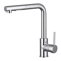 Robinet de cuisine Purorigin moderne en acier inoxydable, robinet extractible de luxe à ressort, finition or poli et noir, monocommande pour cuisine