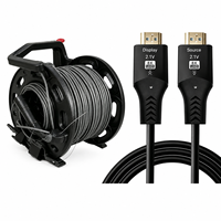 Câble à fibres optiques plaqué or 8K pour enrouleur de câble 2.1, 48 Gbps AOC avec bobine portable pour projecteur HDMITV, diffusion en direct extérieure 300M