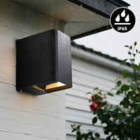 Moderne extérieur étanche noir carré haute luminosité vertical balcon porche couloir haut et bas montage mural applique murale à LED