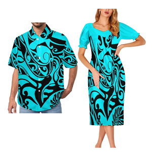 2024 le vendite autunnali hanno stampato i vestiti di <span class=keywords><strong>coppia</strong></span> taglie forti abiti da donna nuovo <span class=keywords><strong>vestito</strong></span> da Mumu e camicia da uomo - Product Image 2