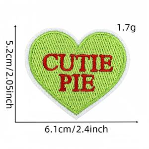 Patchs brodés à repasser en gros, patchs brodés pour la Saint-Valentin, patchs brodés mignons, accessoire de vêtement en forme de cœur brodé - Product Image 5