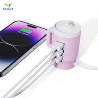 Hub USB pour tasse à café-Station d'accueil USB C à 4 ports avec PD 100W, gadget technologique caché innovant pour une utilisation intérieure/extérieure/pour la décoration intérieure