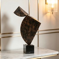 Décorations modernes en métal géométrique noir et marbre pour l'aménagement intérieur des villas