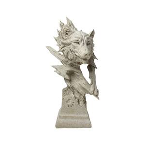 Statue de tête de loup sculptée en résine époxy rétro, décoration artistique, art populaire créatif, décoration de cave à vin, bureau, artisanat doux - Product Image 5