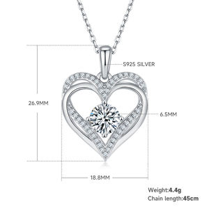 新しいデザインの幾何学模様のスターリングシルバー製カラフルなラボグロウンダイヤモンドフープペンダント、高品質ブリリアントカット、18Kゴールドメッキ - Product Image 2