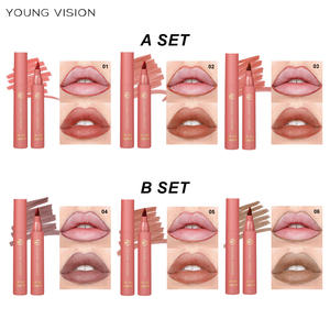 ดินสอเขียนขอบปาก3สีชุดน้ำลิปสติกลิปไลเนอร์เคลือบด้านไม่ติดกับถ้วยลิป - Product Image 2