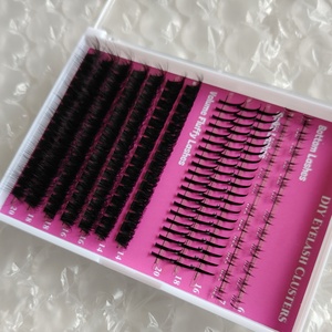 Mi giả chùm sợi PBT Hàn Quốc tự làm, kiểu xù, chân mi nhọn, mi giả chùm 3D giả lông chồn, bán buôn mi chùm tự làm - Product Image 2