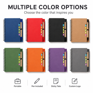 Cuaderno espiral personalizado con bolígrafo y notas adhesivas, regalo promocional, agenda, planificador para oficina, escuela, eventos empresariales, impresión de logotipo - Product Image 4