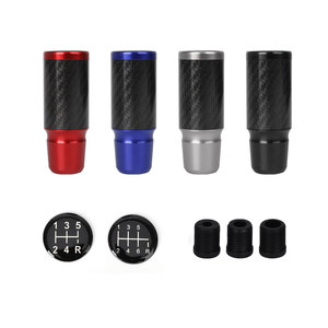 Carbon Fiber Gear <b>Shift</b> <b>Knob</b> Aluminum Alloy Universal Car Manual Automatic Shifter Red Blue Silver Gray Ergonomic Design - Product Image 2