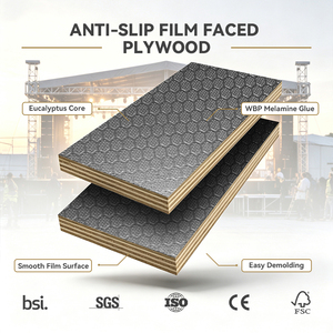 Contrachapado de Eucalipto de 12 mm, Moderno, Antideslizante, Resistente al Agua, con Recubrimiento de Película y Pegamento de <span class=keywords><strong>Melamina</strong></span> para Encofrados de Construcción en Exteriores - Product Image 6