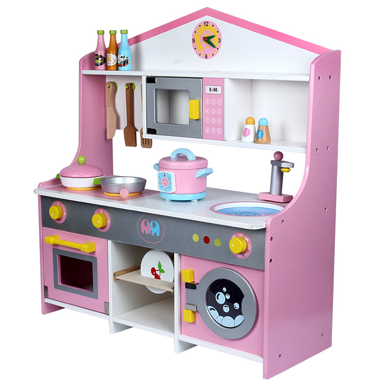 Qiao, деревянный детский кухонный игровой домик, кухонный стол, обучающие игрушки для детей