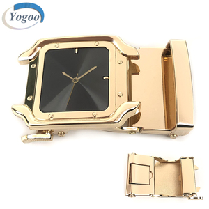 Boucles <span class=keywords><strong>de</strong></span> montre en alliage <span class=keywords><strong>de</strong></span> Zinc pour hommes, universel, doré, Logo, pour ceintures en cuir - Product Image 4