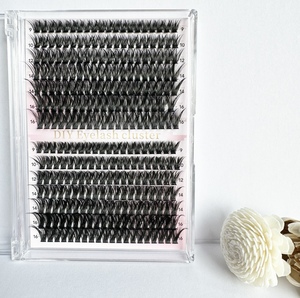 Logo personnalisé pour bricolage Fluffy Lash Clusters Wholesale <span class=keywords><strong>D</strong></span> Curl 60D Cluster Lashes Kit avec pince à épiler Bond Seal and Remover - Product Image 4