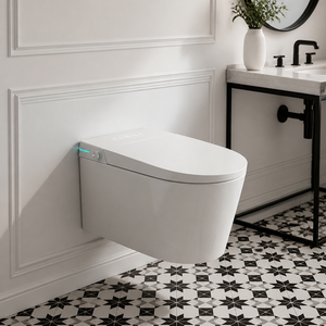 Tankless P-Trap Wall Hung Smart Bidet Toilet Rimless Ceramic Auto Flush Heated Seat Warm Water Spray Touch Panel <strong>WC</strong> - Product Image 6