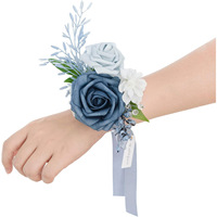 Bruidsdouche Bruid Kunstzijde Rozen Handgemaakte Bruiloft Bloem Pols Corsage Bruidegom Boutonniere Nieuwe Aankomst Accessoires