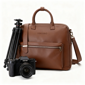 Nhà Sản Xuất OEM Tùy Chỉnh Nâu Vegan Da Độn Máy Ảnh Kỹ Thuật Số Du Lịch Vải Thô Túi Với Khoang - Product Image 3