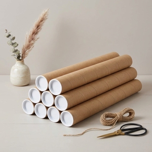 Caja de embalaje cilíndrica de papel largo personalizada de 52 x 2 x 410 mm para varillas de incienso, de alta calidad, ecológica y al por mayor. - Product Image 1