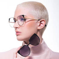 Lunettes de soleil polarisées TR90 tendance à clip magnétique pour femme, motif léopard rose, 2-en-1, 2026
