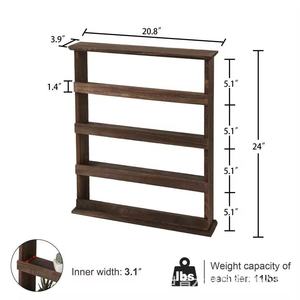 Étagère à épices en bois pour l'intérieur et l'extérieur, présentoir mural pour épices, étagère à épices à plusieurs niveaux pour comptoir, armoire de cuisine - Product Image 4
