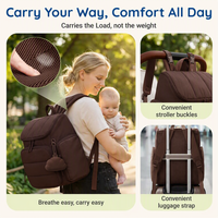 Sac à dos pour couches multifonctionnel, sac de voyage pour bébé avec matelas à langer et fixation pour poussette, sac à dos pour couches