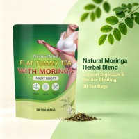 Thé pour un ventre plat NurtureNova avec Moringa, thé aux herbes pour la nuit, 28 sachets de thé, mélange de plantes naturelles, OEM, étiquette privée