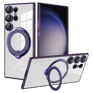 Luxury for Samsung S25 Ultra Magnetic Phone Case <b>Wireless</b> <b>Charging</b> Wholesale Mobile Protective Cover Ring <b>Stand</b> Bracket - Product Image 1