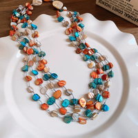 Collier double couche de luxe pour femmes collier en pierre de perles coquille étoile bohème plage fête cadeaux clavicule colliers ras du cou