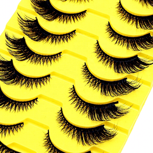 Ciglia Finte in Pelliccia Sintetica Morbida, Spesse, Stile Occhio di Gatto, Inclinato, Stile Europeo Americano, con Fascia in Cotone Plastico, 10 Paia Abbinate - Product Image 2