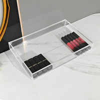 Boîte de présentation de bijoux en acrylique transparent anti-poussière avec couvercle rabattable, idéale pour ranger des accessoires, des chapelets et des bracelets