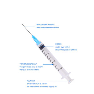 Équipement médical de haute qualité, seringue jetable à 3 parties de 10 ml avec CE & ISO sans cyclohexanone - Product Image 1