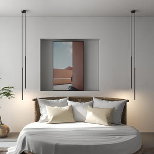 Lámpara Colgante Larga de Cobre, Estilo Nórdico Moderno Minimalista, Altura Ajustable, para Dormitorio u Oficina, Alimentación CA, Tamaños Medianos - Product Image 5