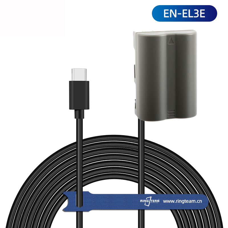 Batterie Llano EN-EL3e Avec Port USB-C - 2400 MAh Pour Nikon D50, D70, D80, D90, D200, D300, D700 (Noir