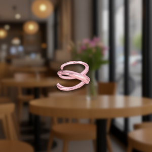 Boucles d'oreilles géométriques plaquées or rose, en alliage, unisexe, bijoux tendance, diamètre intérieur 8mm, E1334 - Product Image 2