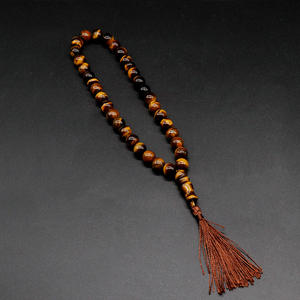 도매 33개 10mm 이슬람 기도 구슬 타스비 무슬림 묵주 천연석 구슬 팔찌 스페이서 태슬 포함 라마단 선물 - Product Image 6