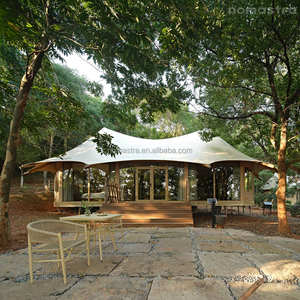 Tienda de campaña prefabricada de lujo Villa Suite de glamping de acero y lona con baño privado y salón Four Seasons Tienda de campaña de lujo Habitación de hotel - Product Image 3