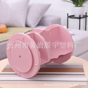 <b>Plastic</b> 3 Tier Rotating Makeup Organizer Desktop Cosmetic Storage <b>Rack</b> With Adjustable 360 Degree Turntable For Beauty Tools - Product Image 3