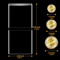 Porte-badges et porte-monnaie en vinyle PVC transparent 2x2 pouces avec logo personnalisé et double poches pour collection