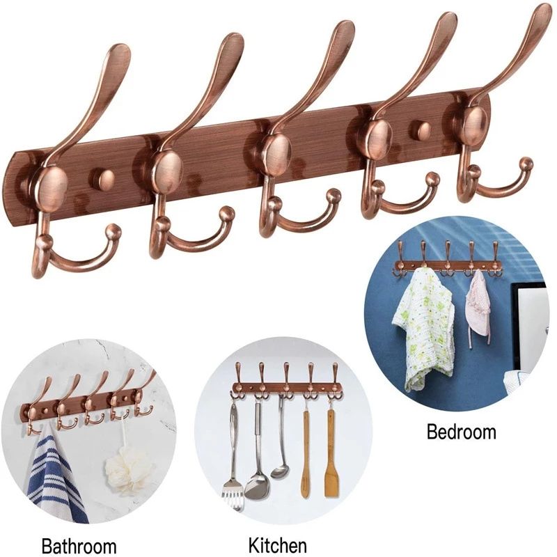 Stainless Steel Coat Rack Wall Mount Tri Hooks Durable Robe Hat Clothes  Hooks Coat Hook Rail Heavy Duty Coat Hangers Rack