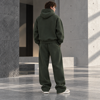 Ensemble sweat-shirt et pantalon de survêtement pour homme IKDEER, coton lourd, logo brodé, tenue en deux pièces pour un usage quotidien décontracté