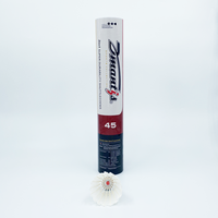 Volant de badminton Dmantis D45 3-en-1 blanc pur avec plumes d'oie et liège synthétique pour entraînement sportif professionnel