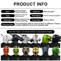 Vente en gros de divers styles de masques amusants en latex en forme de tête d'animal, masques réalistes pour costumes d'Halloween, pour fêtes, jeux de rôle, personnalisables