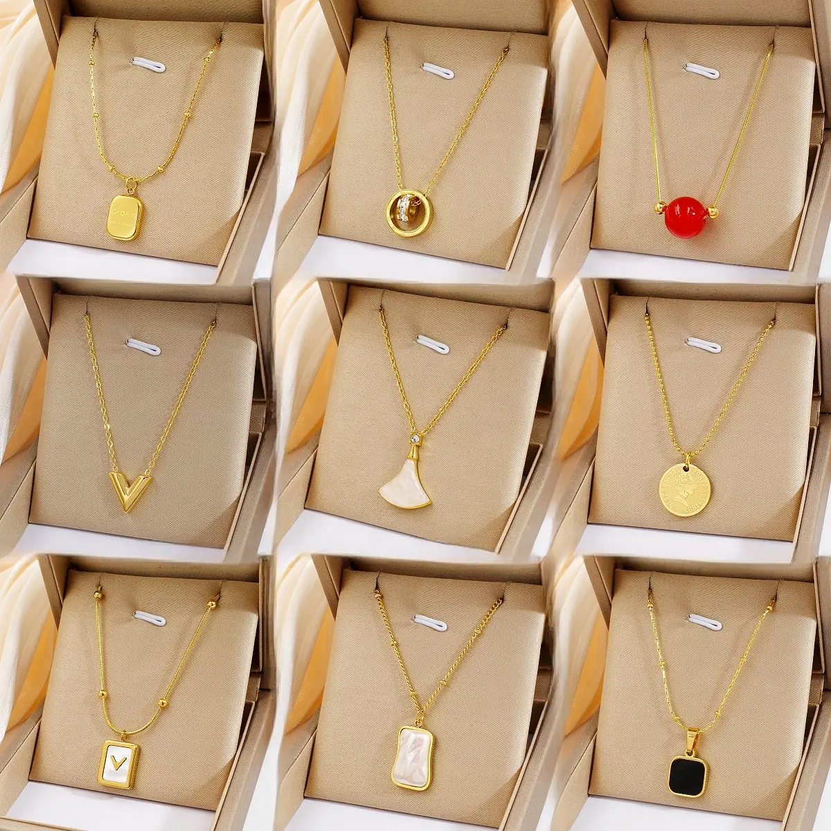 Wholesale Hot Selling Statement 18K Gold Stainless Steel Versatile Collarbone Chain Women Non Tarnish Pendant Necklace Jewelry
