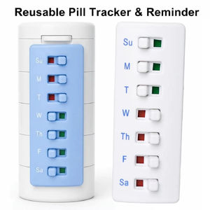 Organizador de Pastillas Reutilizable al por Mayor con Respaldo Curvo, Indicadores de Color para Medicamentos, Antideslizante, Recordatorio Portátil - Product Image 1