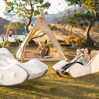 Chaise longue gonflable portable Novaspark, lit de plage double, canapé de luxe pour l'extérieur, pour piscine