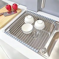 Égouttoir à vaisselle pliable sur évier, moderne et personnalisé, en acier inoxydable 201/304 et silicone/TPE, portable pour cuisine