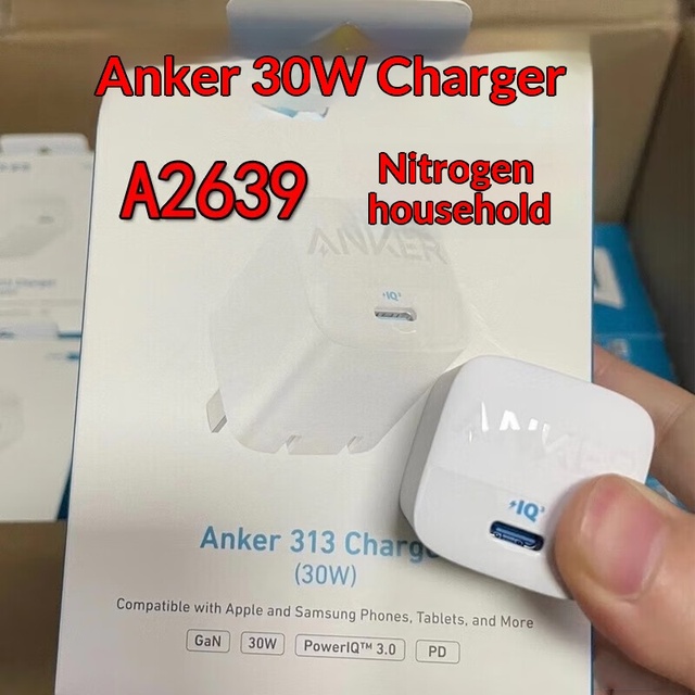 Anker Gallium Nitride PD30W Fast Charging Head with 5V/3A Output and 2 Type-C Ports