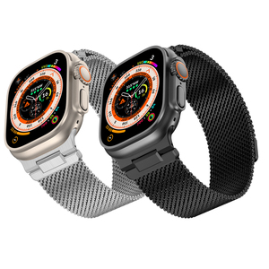 Bracelet de montre en maille milanaise de style armure, en acier inoxydable robuste, pour Apple Watch Series 10 9 8 Ultra <span class=keywords><strong>2</strong></span> - Product Image 1